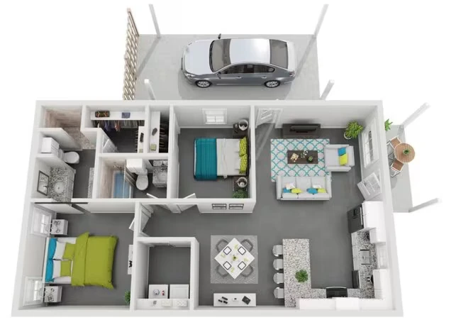 2 Bedroom 88 floor plan